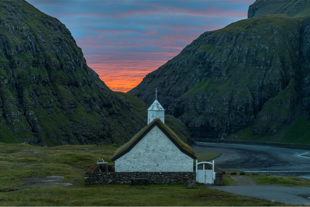 Saksun church, Faroe Islands, Denmark.