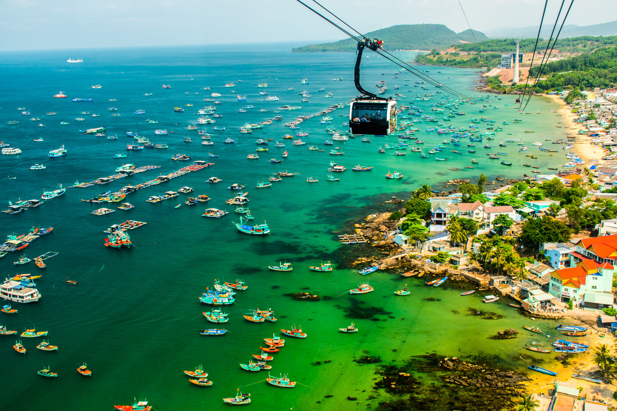 Cable Car in Phu Quoc Island, Phu Quoc Island, Vietnam.