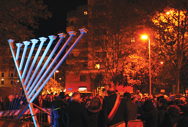 Hanukkah 2020 in Rome, Italy.