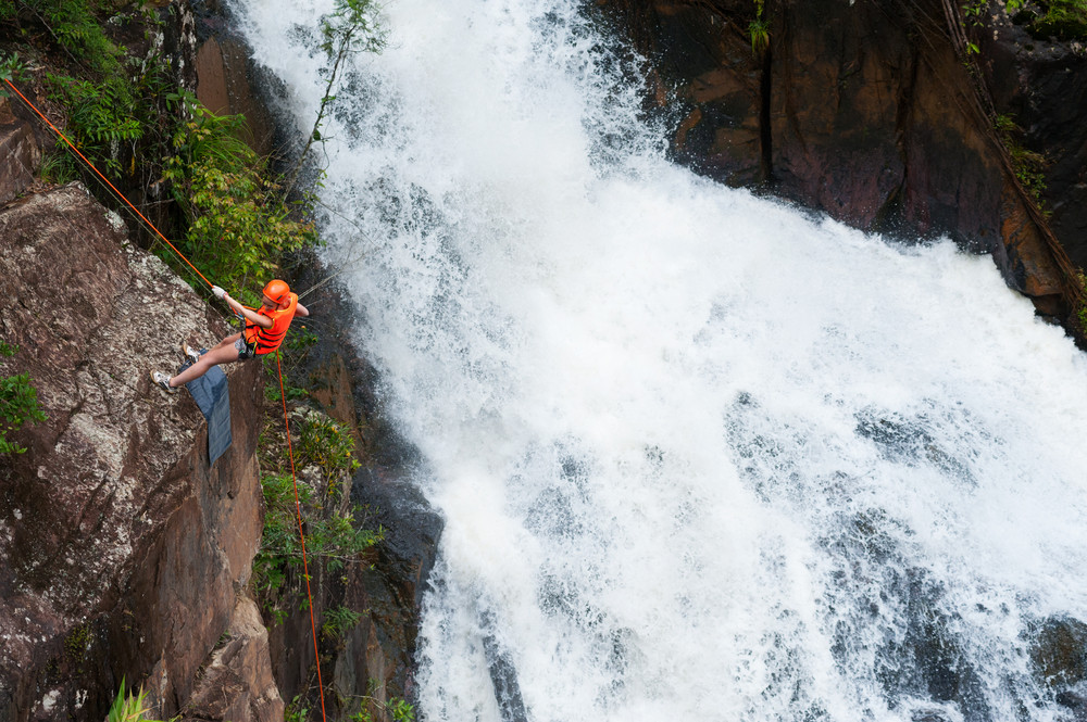 Canyoning in Dalat, Vietnam.