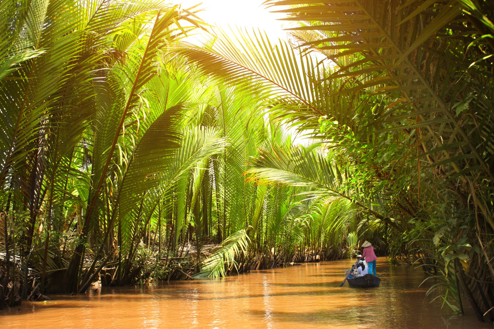 Floating on the Mekong Delta, Vietnam. 