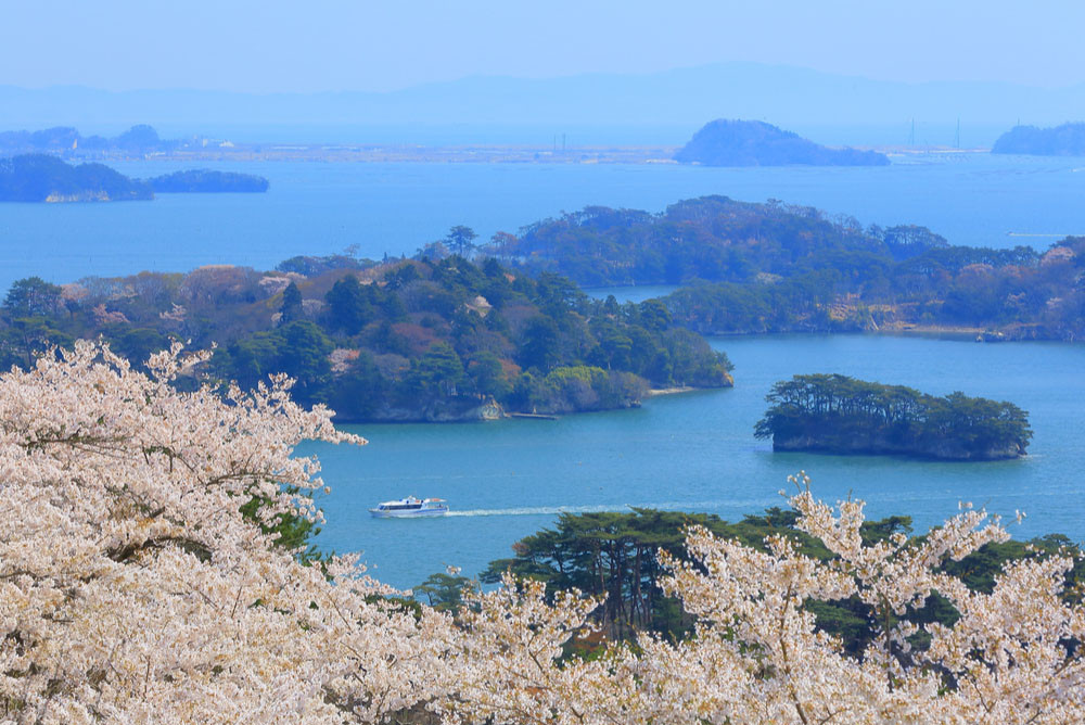 Sightseeing boat at Matsushima bay, Miyagi prefecture, Japan.