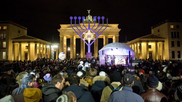 Hanukkah 2020, Berlin, Germany. Credit: Chabad.org