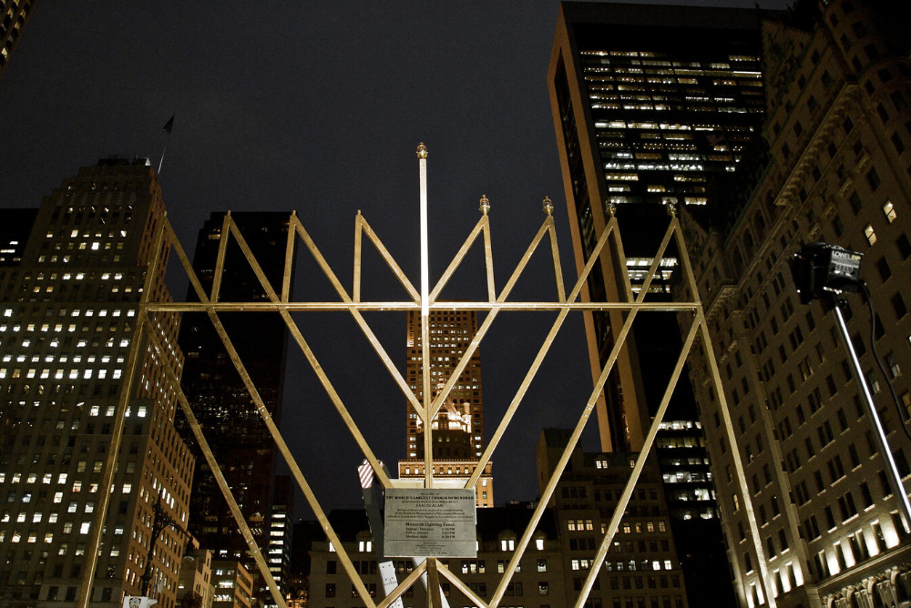 Hanukkah 2020 in New York City, New York, USA. Credit: Tasayu Tasnaphun